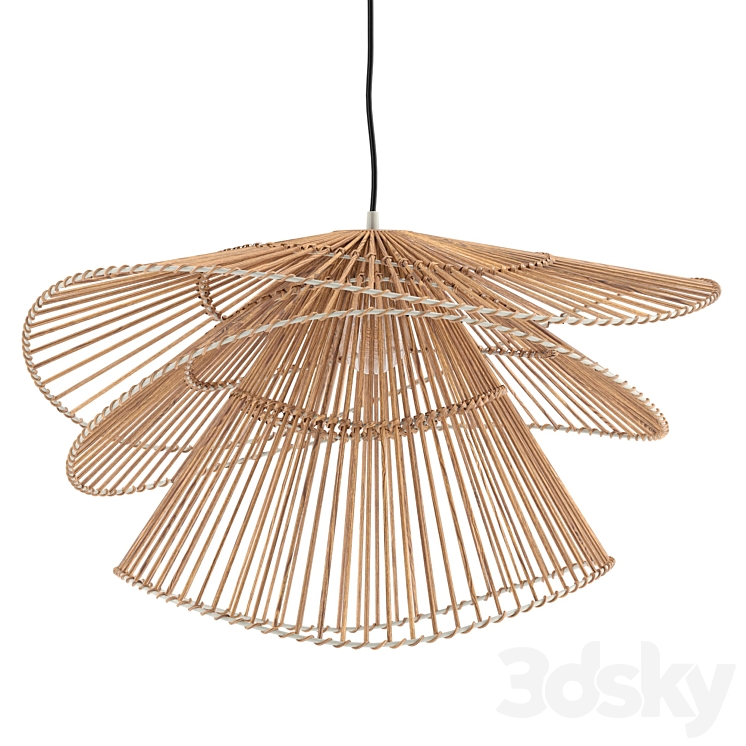 Three Tiers Bamboo Pendant Lights 3DS Max Model - thumbnail 2