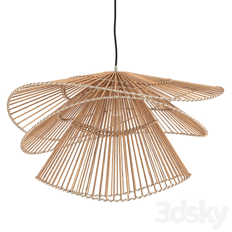 Three Tiers Bamboo Pendant Lights 3DS Max - thumbnail 2