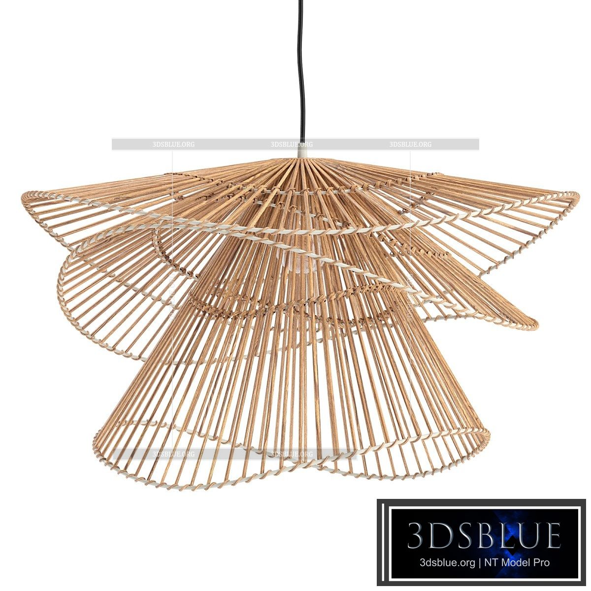 Three Tiers Bamboo Pendant Lights 3DS Max - thumbnail 3