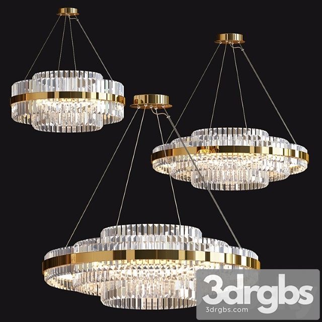 Tiered Crystal Led Chandelier 3dsmax Download - thumbnail 1