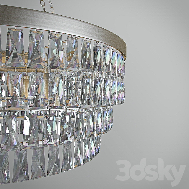 Tigermoth Clear Crystal Shallow Chandelier 3DS Max Model - thumbnail 2