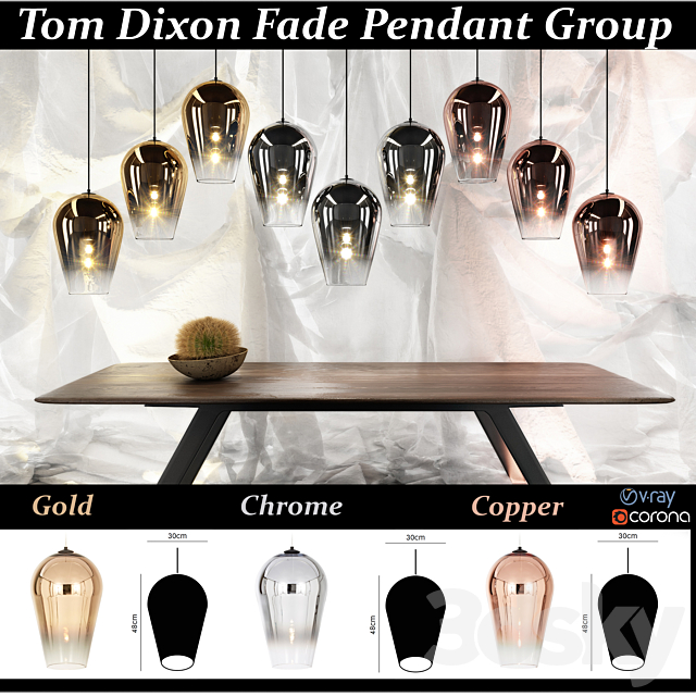 TOM DIXON FADE PENDANT LAMP 3DSMax File - thumbnail 1