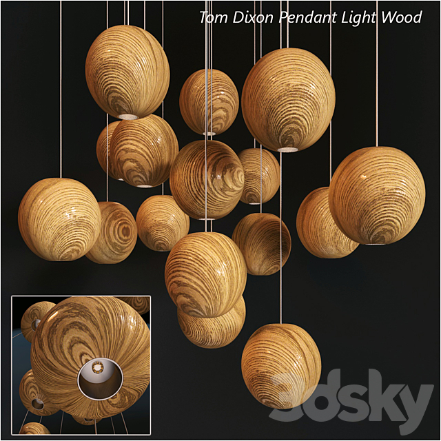 Tom Dixon Pendant Wood Light 3DSMax File - thumbnail 1