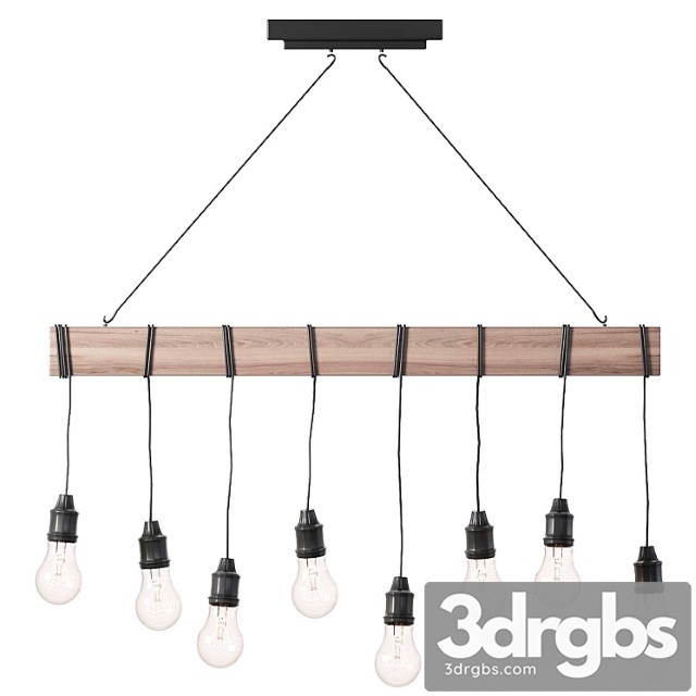 Tomas black wood grain kitchen island light pendant - thumbnail 1