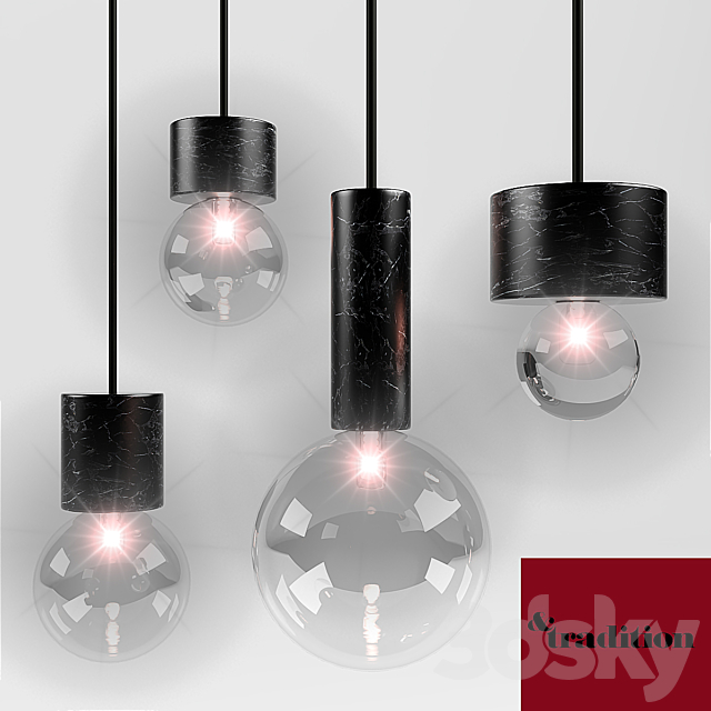 &Tradition Marble Light Pendan Set 3DSMax File - thumbnail 1