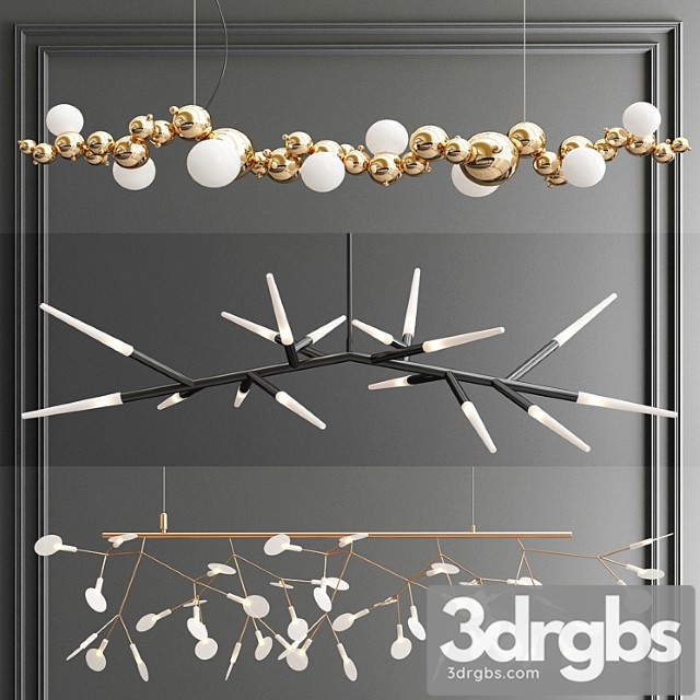 Trend Branching Chandelier 3 Types 3dsmax Download - thumbnail 1