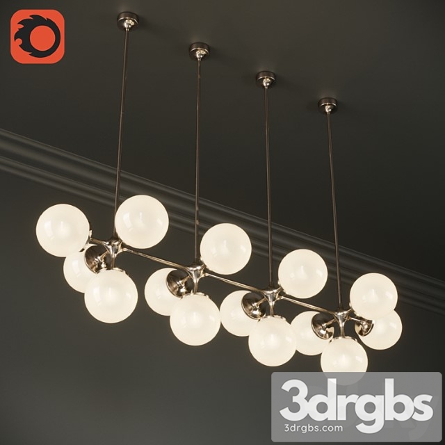 Tribeca loft chandelier linear triple 3dsmax Download - thumbnail 1