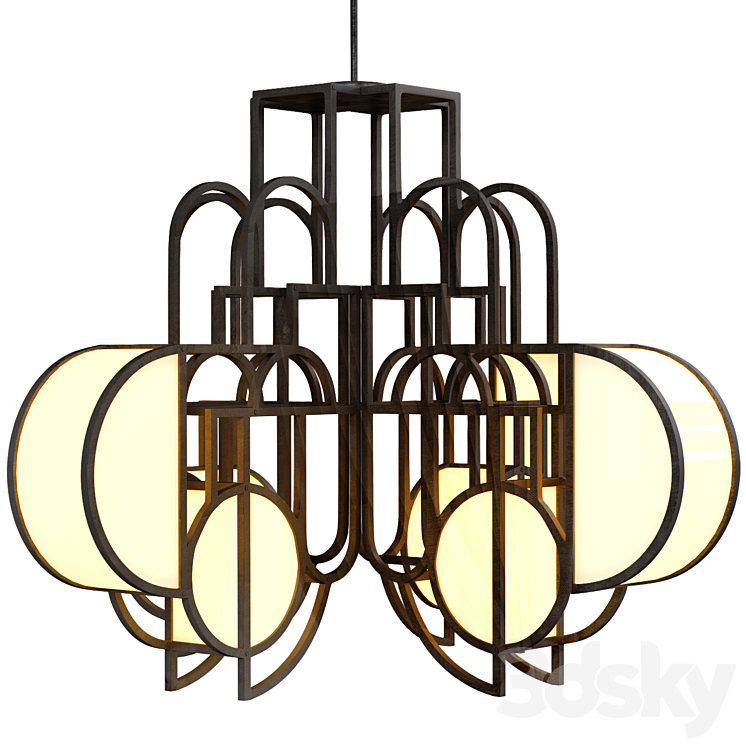 Twentieth Moonrise Chandelier black 3DS Max Model - thumbnail 1