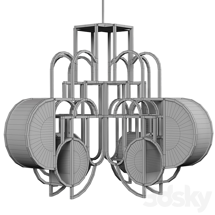 Twentieth Moonrise Chandelier black 3DS Max Model - thumbnail 2