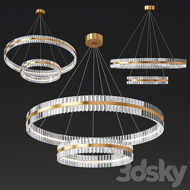 Two Tier Crystal Chandelier 3DSMax File - thumbnail 1