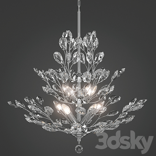 Upside-Down Silver Leaf chandelier 3DSMax File - thumbnail 1