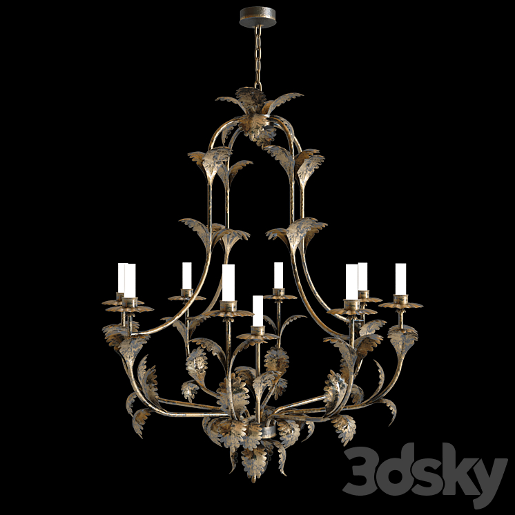 Vaughan Compiegne Leaf Chandelier 3DS Max Model - thumbnail 1