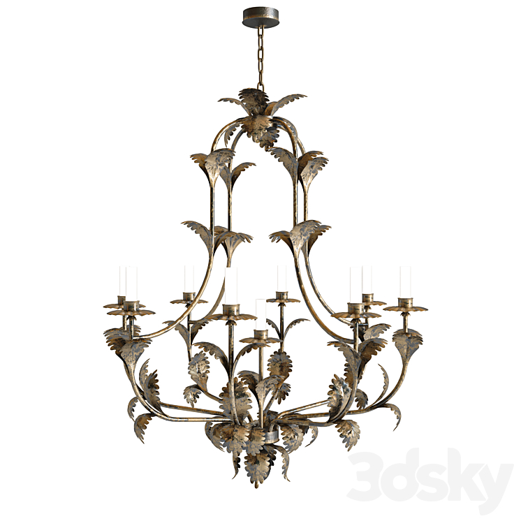 Vaughan Compiegne Leaf Chandelier 3DS Max Model - thumbnail 2