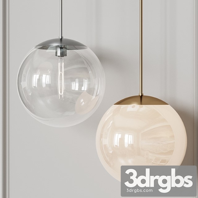 Vega indoor-outdoor brass gold and black nickel pendant light 3dsmax Download - thumbnail 1