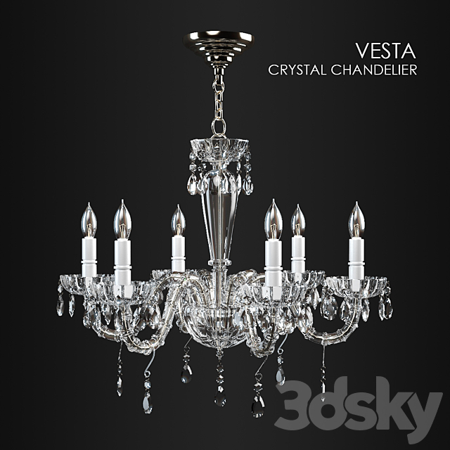 Vesta Clear Chandelier 3DSMax File - thumbnail 1