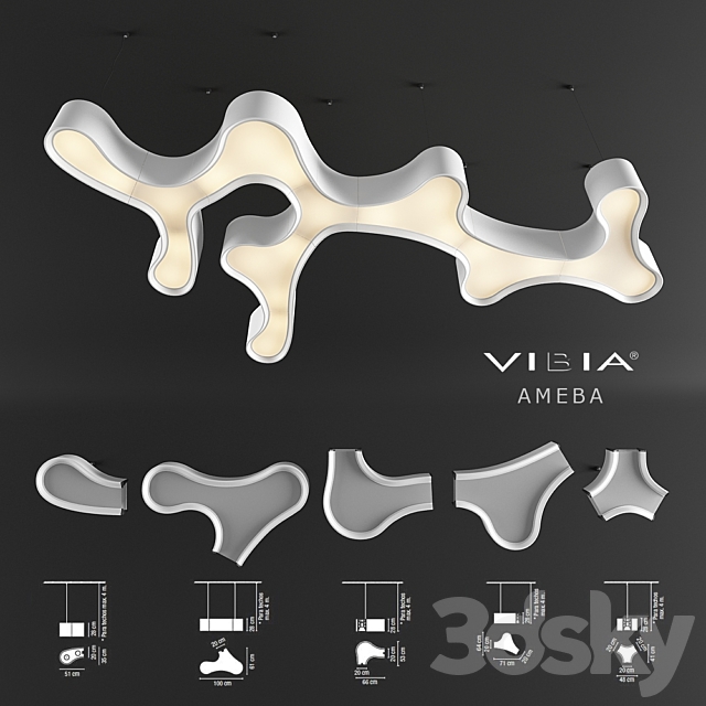 Vibia Ameba Lamp Suspension Set 3DS Max Model - thumbnail 2