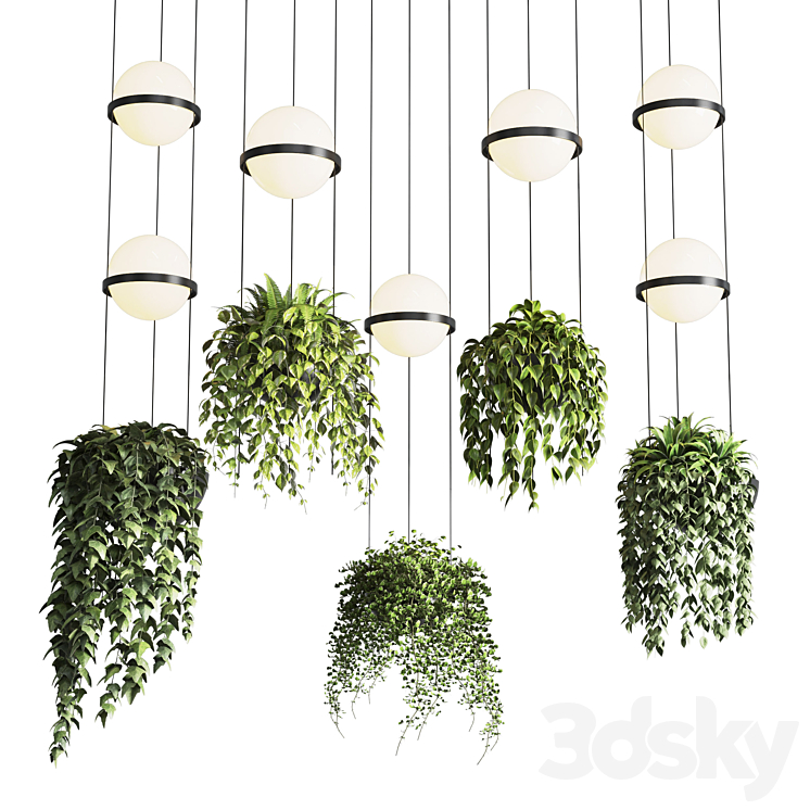 Vibia palma pendent lamp – pot light pendant – plant light hanging 04 Corona 3DS Max Model - thumbnail 1