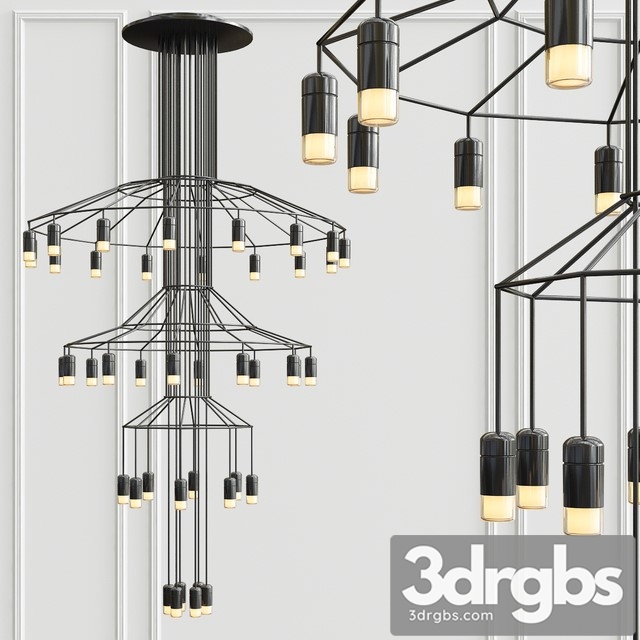 Vibia Wireflow Chandelier 0378 LED Suspension 42 Lamp 3dsmax Download - thumbnail 1