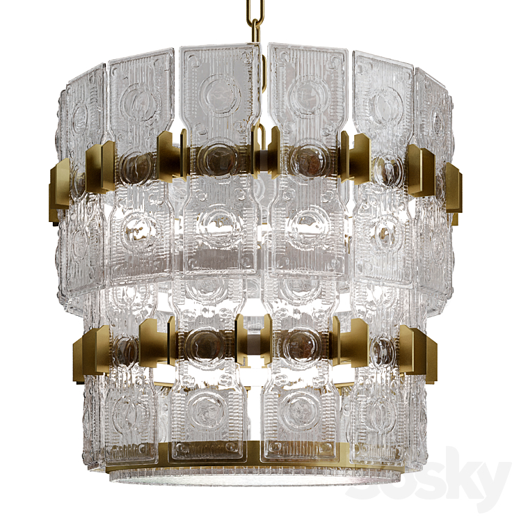 Vintage Chandelier Red May 3DS Max Model - thumbnail 1