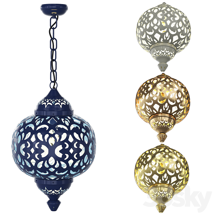 Vintage Moroccan lamp 3DS Max Model - thumbnail 1