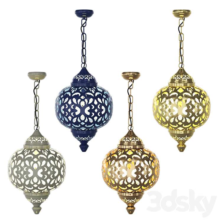 Vintage Moroccan lamp 3DS Max Model - thumbnail 2