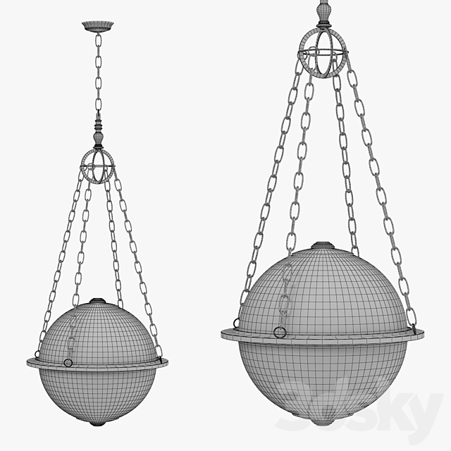 Visual comfort _ Modern globe pendant 3ds Max - thumbnail 3