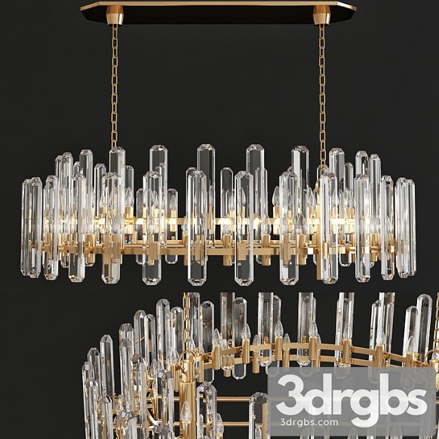 Visual comfort arn 5127hab-cg aerin modern bonnington large linear chandelier 3dsmax Download - thumbnail 1