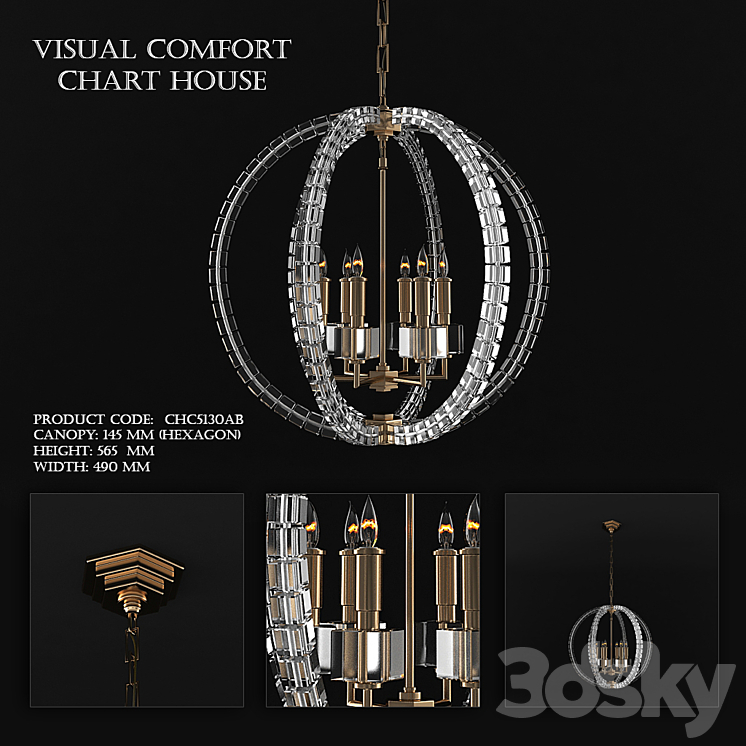 Visual Comfort Chart House 3DS Max Model - thumbnail 1