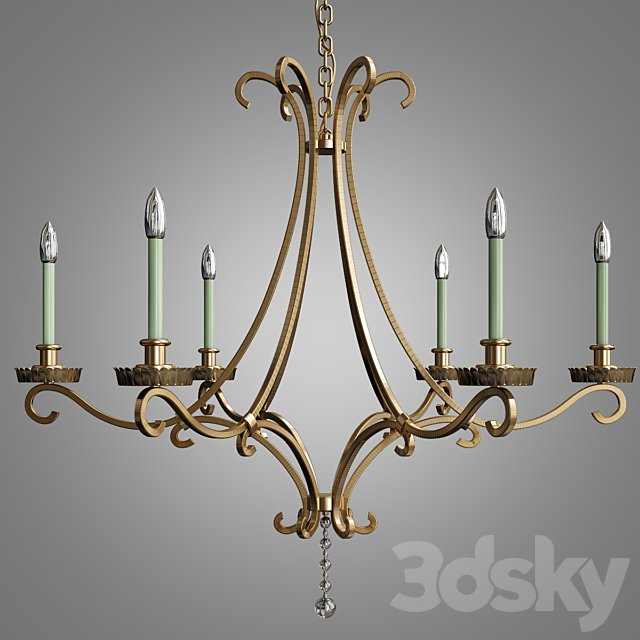 Visual Comfort Oslo 6-Light Chandelier 3DS Max Model - thumbnail 1