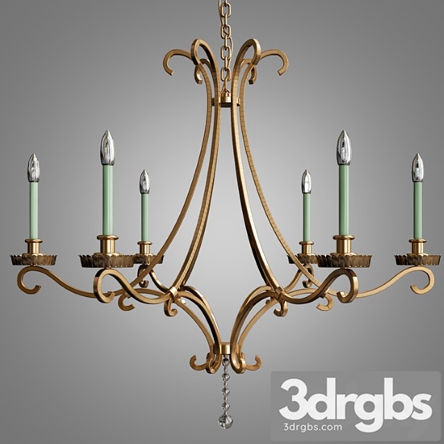 Visual comfort oslo 6-light chandelier 3dsmax Download - thumbnail 1