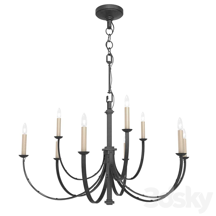 Visual Comfort Reims Aged Iron Chandelier 3DS Max Model - thumbnail 1