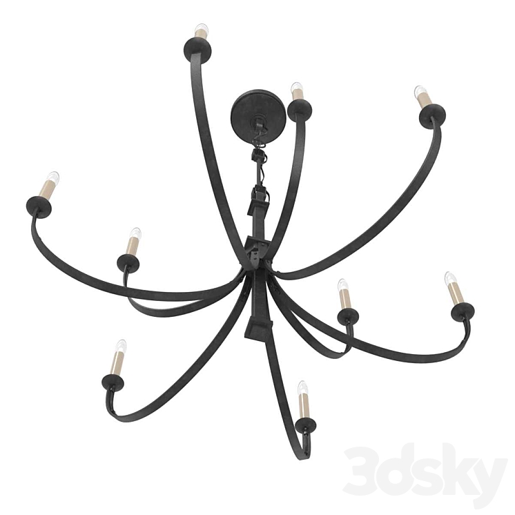 Visual Comfort Reims Aged Iron Chandelier 3DS Max Model - thumbnail 2