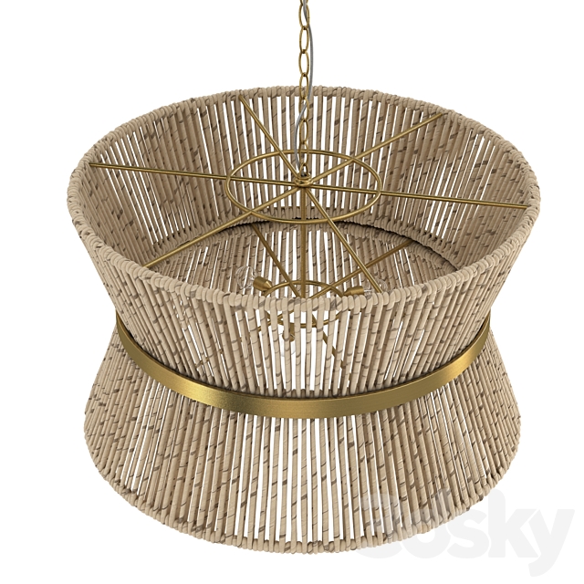 Visual Comfort Studio Thurlo Brass Three Light Pendant 3ds Max - thumbnail 3