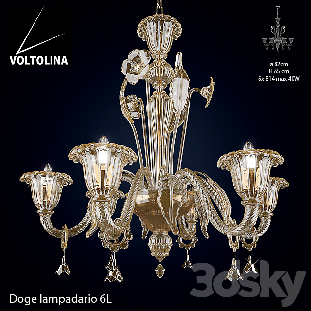 Voltolina Lampadario Doge 6L 3DSMax File - thumbnail 1