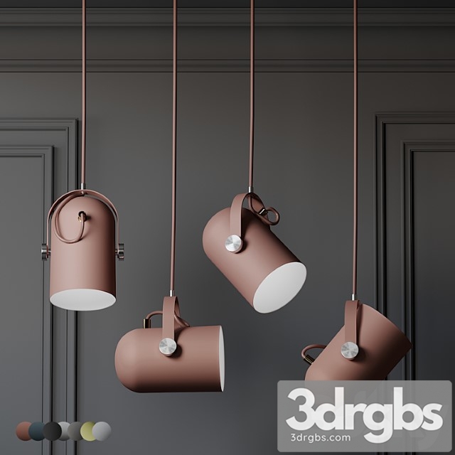 Warmly – modern nordic angled drop lights – 7 colors 3dsmax Download - thumbnail 1