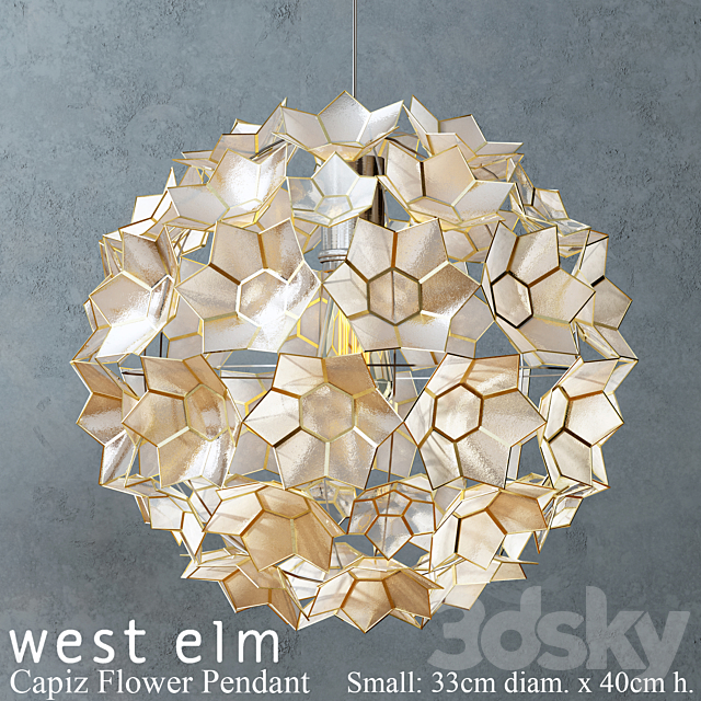 West elm – Capiz Flower Pendant 3DSMax File - thumbnail 1