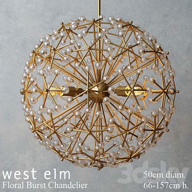 West elm – Floral Burst Chandelier 3DSMax File - thumbnail 1