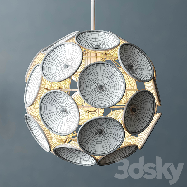 West elm – Glass Disc Round Pendant 3DSMax File - thumbnail 2