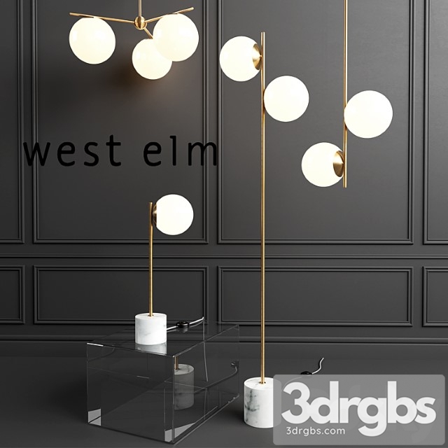 West Elm Sphere Lamp 3dsmax Download - thumbnail 1