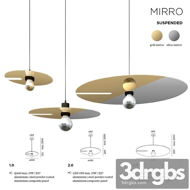 Wever & ducre mirro suspended 3dsmax Download - thumbnail 1