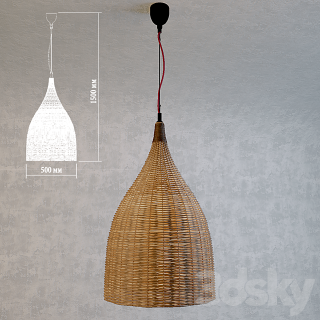 wicker chandelier 3DSMax File - thumbnail 1