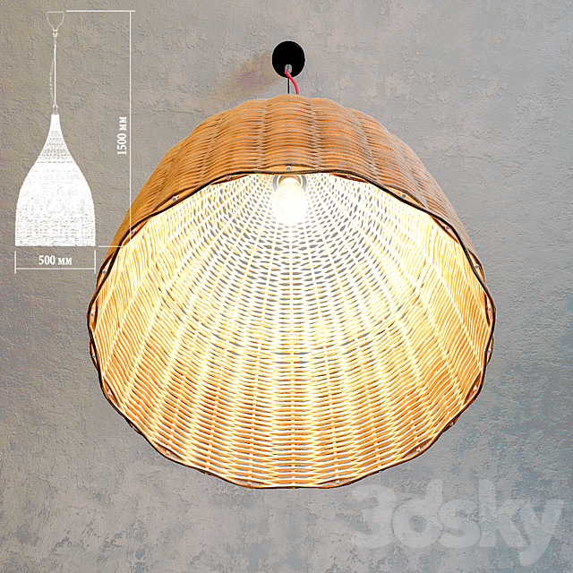 wicker chandelier 3DSMax File - thumbnail 2