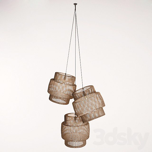 Wicker chandelier 3DSMax File - thumbnail 3