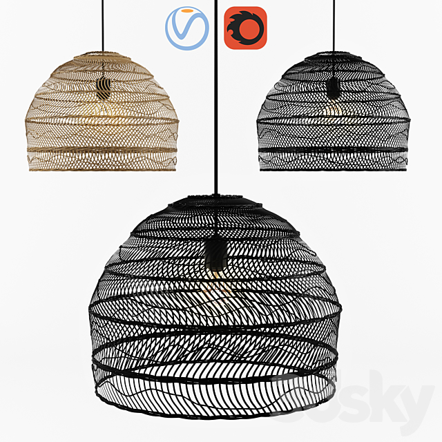 Wicker Hanging Lamp – HK living 3DSMax File - thumbnail 1