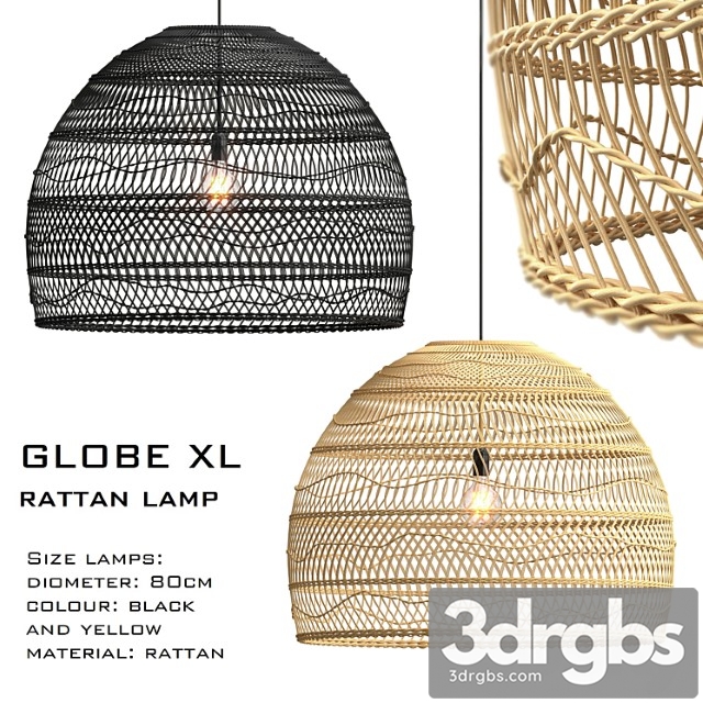 Wicker lamp globe xl 3dsmax Download - thumbnail 1