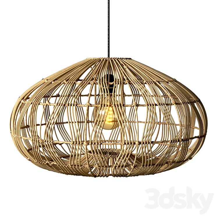 Wicker lamp Manila Yara 3DS Max Model - thumbnail 1