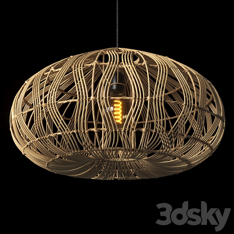 Wicker lamp Manila Yara 3DS Max Model - thumbnail 2