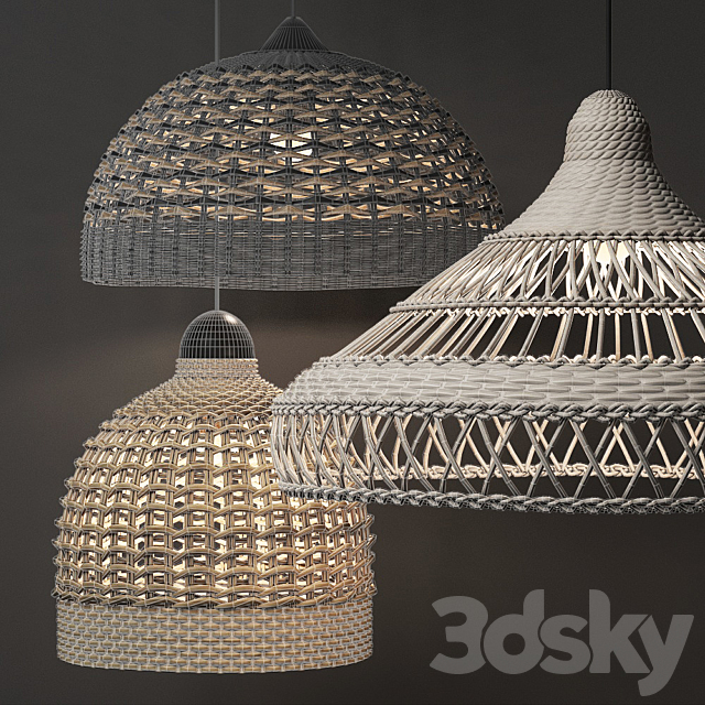 Wicker lampshades 3DSMax File - thumbnail 2