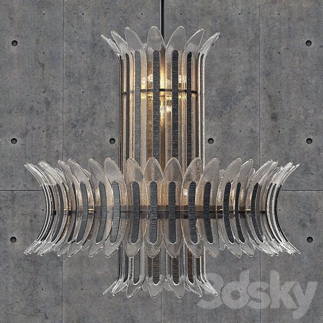 Wired Custom Lighting Palm Chandelier 3DSMax File - thumbnail 3