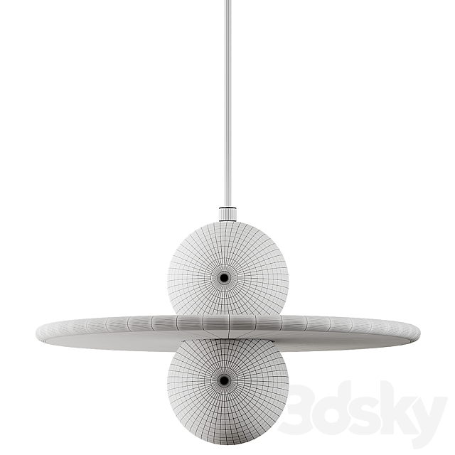 Wood Minimalist Plate Pendant Ceiling Light 3DSMax File - thumbnail 4